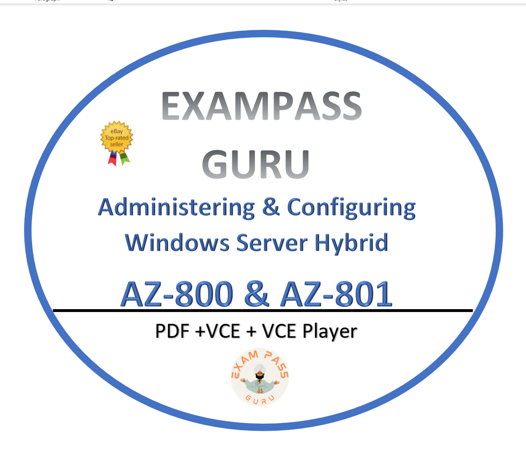 AZ-800+AZ-801 Exam VCE test, PDF Bundle