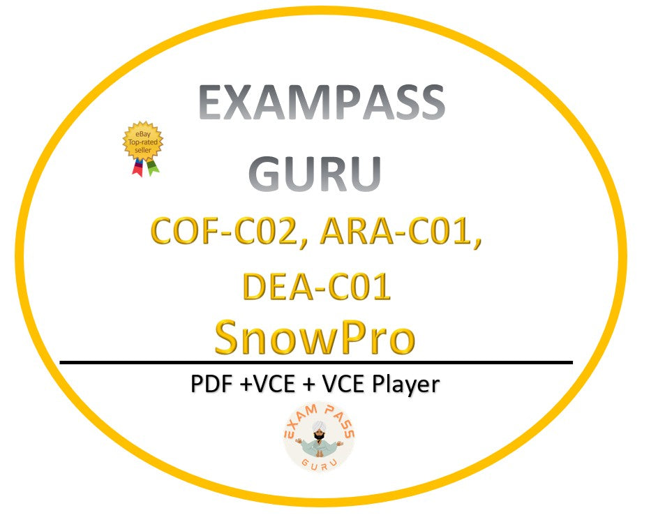 COF-C02,ARA-C01, DEA-C01 SnowPro Exam bundle!